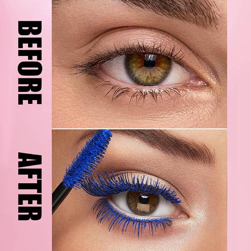 Long Lasting Blue Mascara, 1 Count Natural Curl Eyelashes Mascara for Eyelashes Lengthening Volumizing Defining Fluffy Lashes Mascara, Professional Eye Makeup Products, Cosmetic