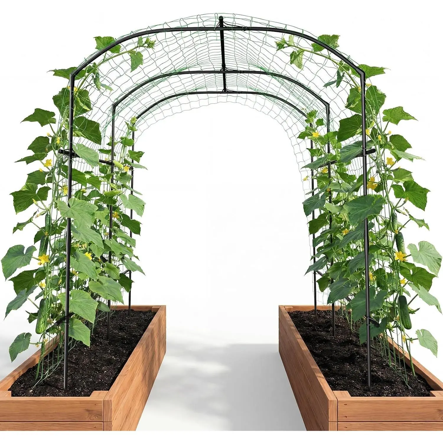 Tall Garden Arch Trellis for Climbing Plants, 87in Tall Metal Plant Support Trellis Archway for Climbing Vine Vegetable/Fruit/Flower Outdoor Yard Lawn Garden Arch Tunnel Trellis