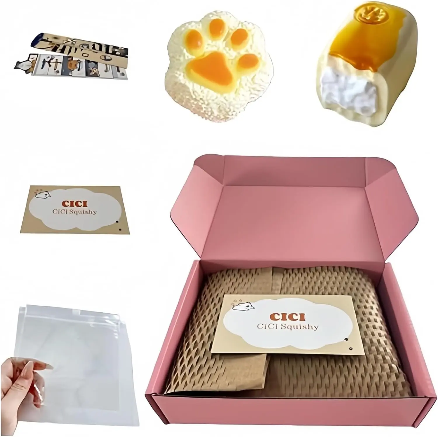 Taba Squishy Mystery Box, 2 Pack Cute Squishies Random, Bread or Cartoon Animal Style Squeeze Toy, Sensory Relief Gifts for Teens & Adults (Small 2 Packs, 4-6 oz)