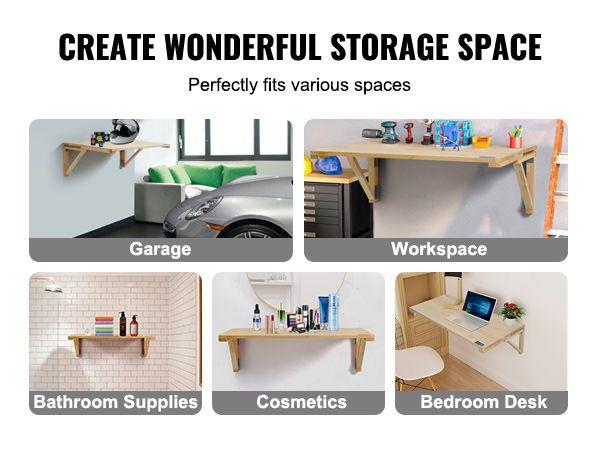 TikTokShopBlackFridayVEVOR Wall Mounted Folding Table, 31.5" x 23.62" Wall Mount Drop Leaf Table, Wooden Floating Desk with Iron Bracket, Fold Down Desk for Small Spaces, Home Office, Dining, Laundry Room, Kitchen, Bar TikTokShopBlackFridayVEVOR Wall Mounted Folding Table, 31.5" x 23.62" Wall Mount Drop Leaf Table, Wooden Floating Desk with Iron Bracket, Fold Down Desk for Small Spaces, Home Office, Dining, Laundry Room, Kitchen, Bar