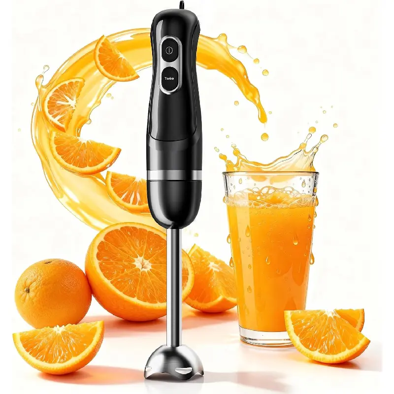 Corded Immersion Hand Blender Stick Mixer with 400W Power, 2 Speeds, Stainless Steel Blades, BPA-Free Emulsifier, Ergonomic Handle for Soup, Smoothies, Baby Food