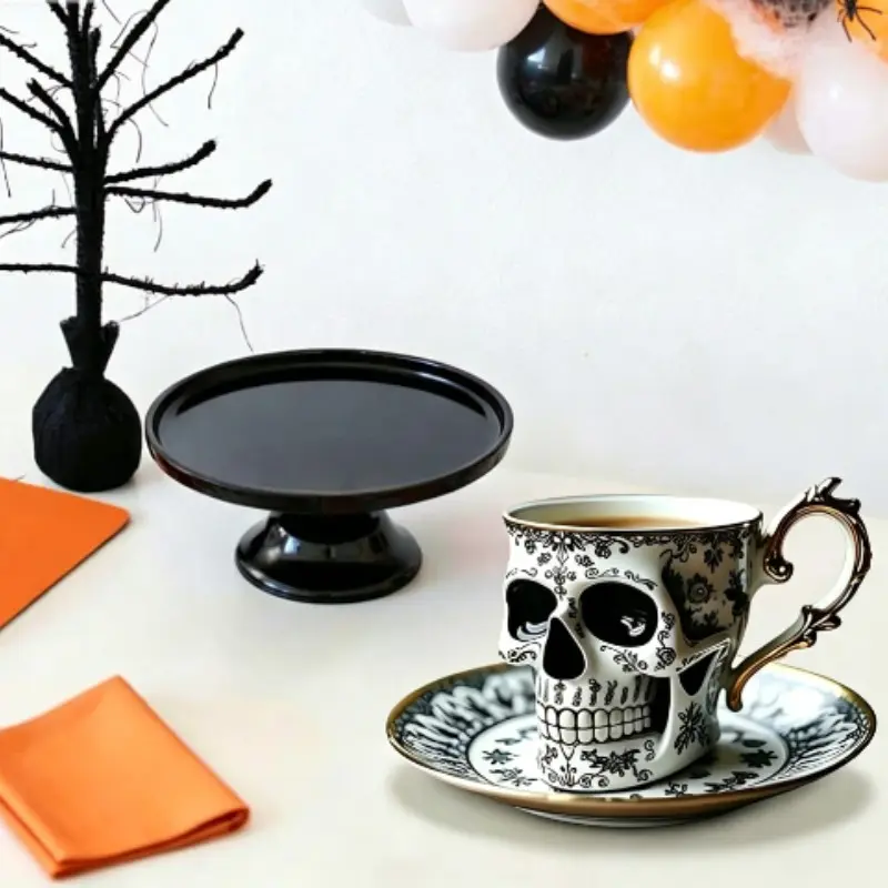 Halloween Horror Spooky Royal Skull Resin Coffee Mug, Creative Desktop Home Party Decor, Terrifying Skull Sculpture, Unique Ornament
