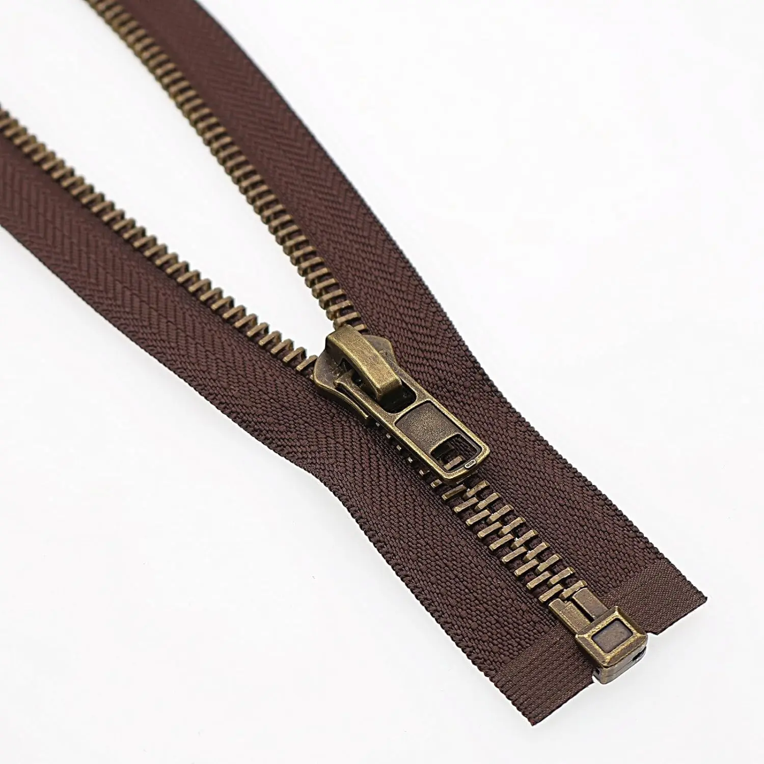 #8 20 Inch Antique Brass Zippers for Jackets Sewing Coats Crafts Brown Separating Jacket Zipper 51 cm Metal Zipper Heavy Duty (20" Anti-Brass)