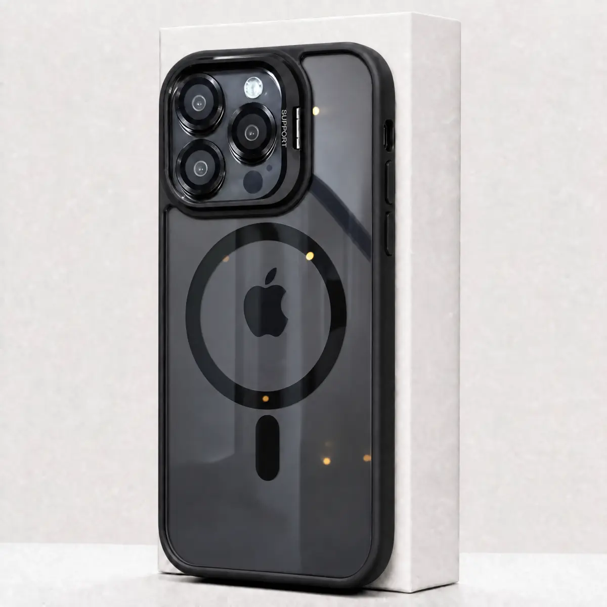 For iPhone 17 16 15 14 13 12 11  Pro ProMax Plus  Air series Magnetic Case,Compatible with MagSafe,Built-in Stand & Camera Lens Protector, Drop Shockproof Clear Acrylic Protective Phone Cover.