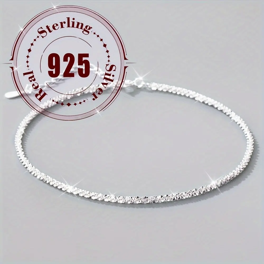 Elegant silver anklet, versatile for everyday wear, 925 sterling silver starry sky anklet--the perfect accessory for both daily use and parties