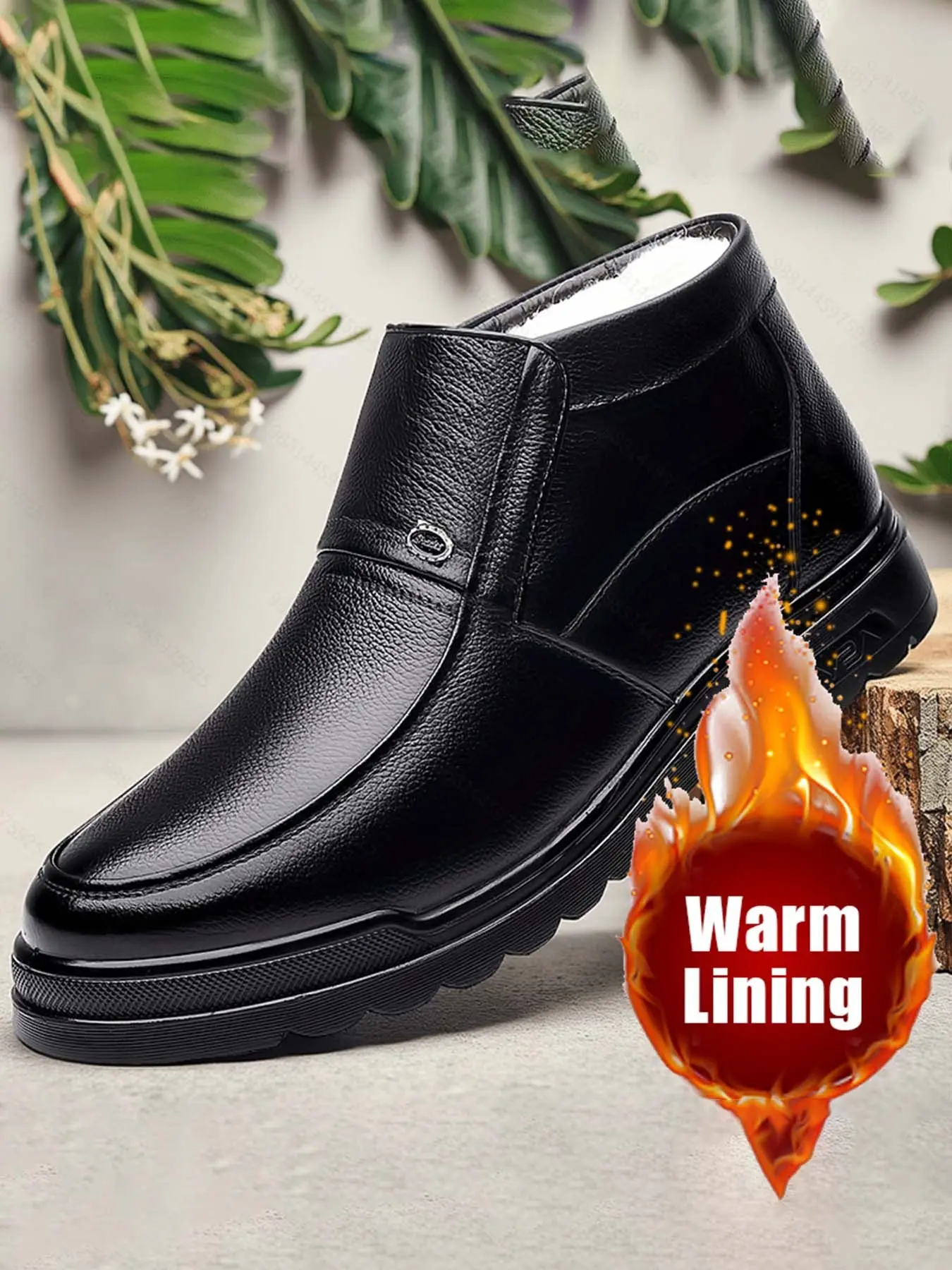 New Men's Winter Boots, Lightweight Fall/winter Fleece Business Hiking Boots, Fur Lining, Anti-Slip Sole, Round Toe, Outdoor Camping