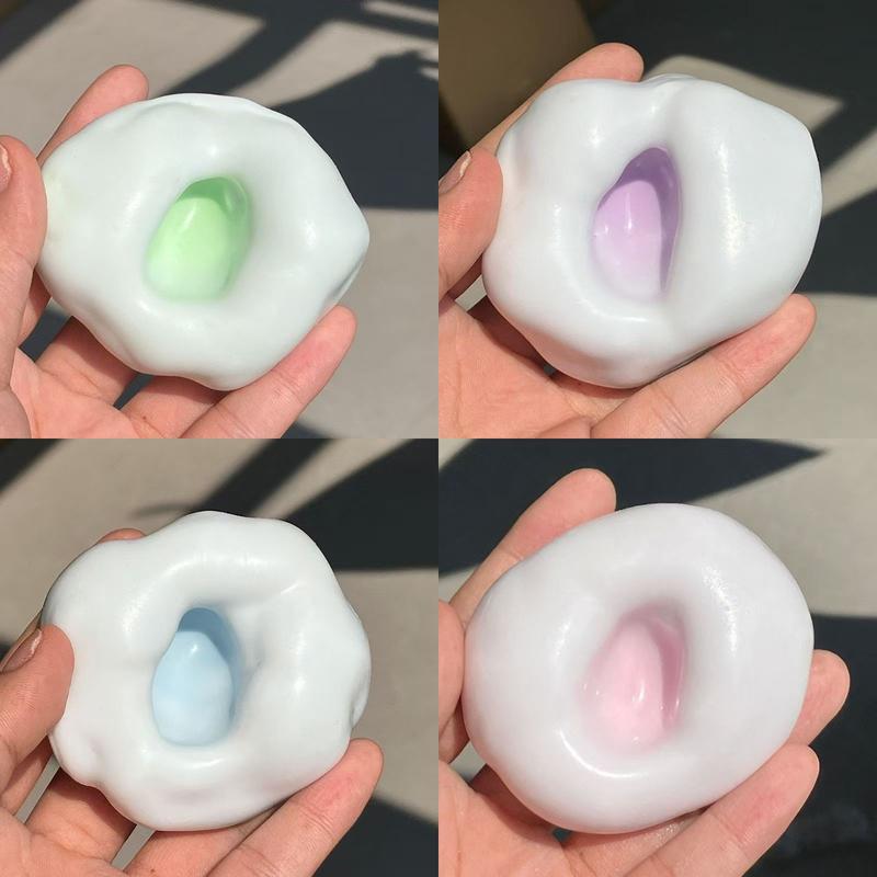 4 Mini Soft Stress Balls for Relaxation, Stress Relief Squishy, Slow-Response Jelly Fluid Squeeze Toys, Perfect for Christmas and Party Gifts, Various Soft Color Options