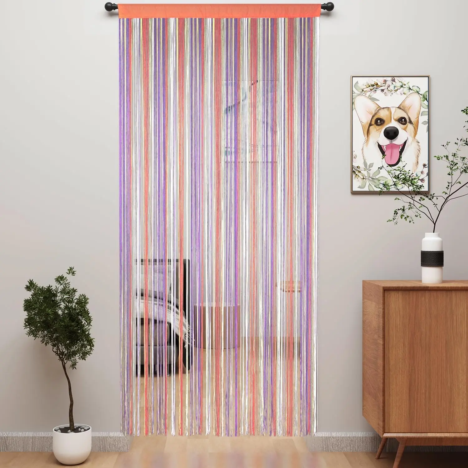 Door String Curtains Fringe Door Curtains for Doorways Window Room Decoration Living Room Divider(39"x79", Rainbow)