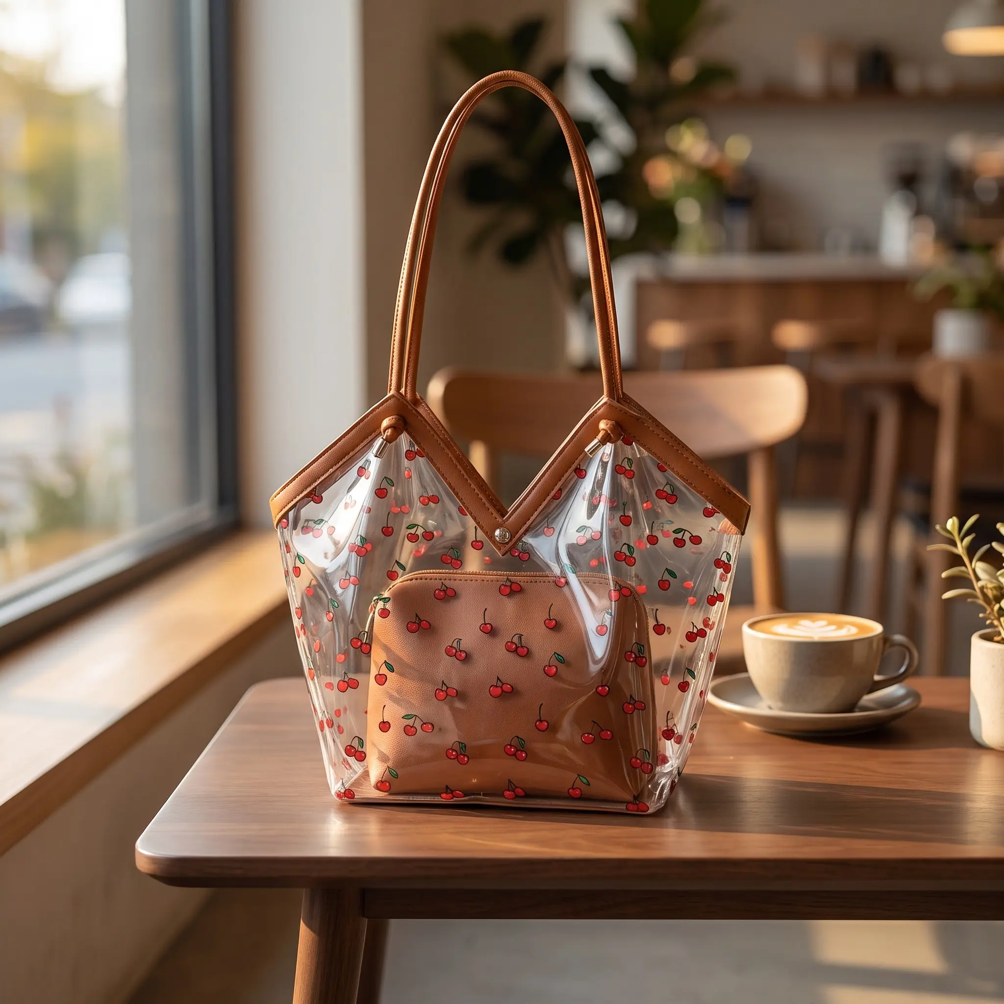 Women's Large Jelly Transparent Print PU Leather Tote Bag - 2025 Fall Trendy, Stylish Simple Street Style, Casual Commuter, Back to School Haul, Fashion Handbag Shoulder Option, Casual Commuter Bag,back to school,back to school haul