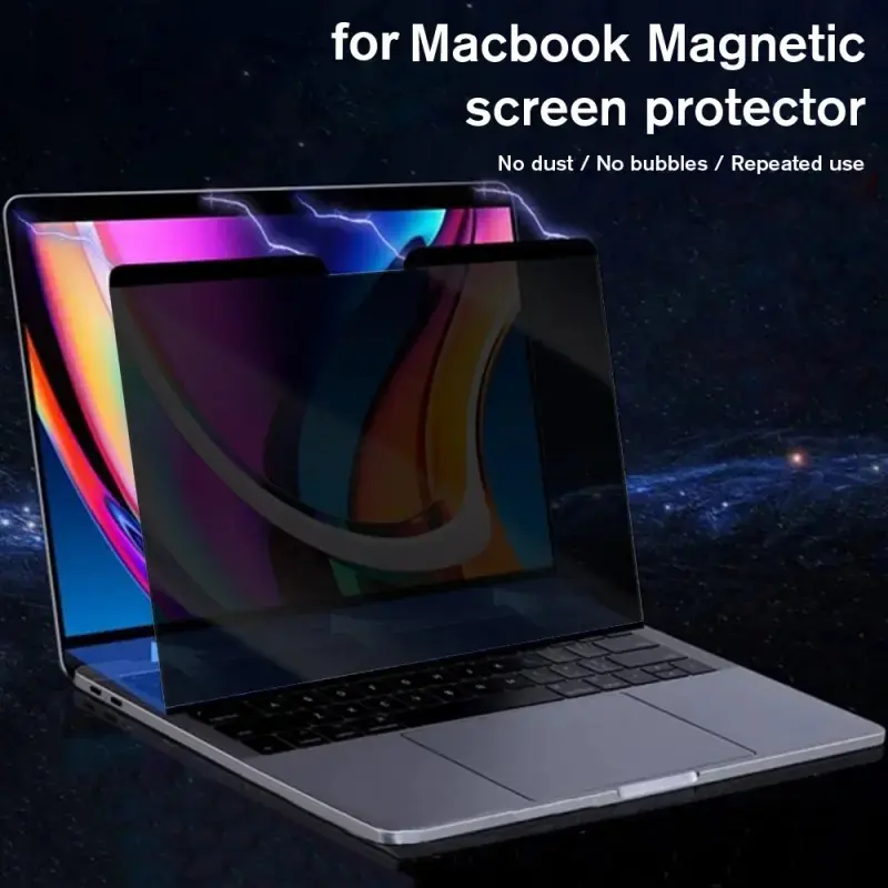 Magnetic Removable Privacy Screen Filter Compatible With MacBook Air 13.6 / Pro 14 / Pro 16 Inch Anti Spy Anti Blue Light Reusable Washable Laptop Screen Protector