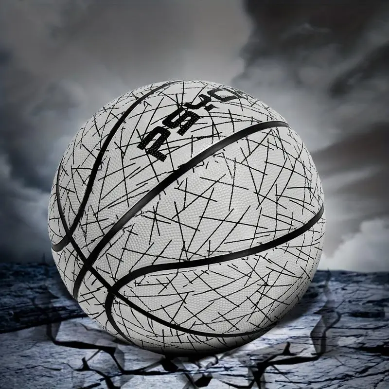 Psyche Classic Line Gray Wear-Resistant Rubber Ball Size 7 Adult Training Basketball
