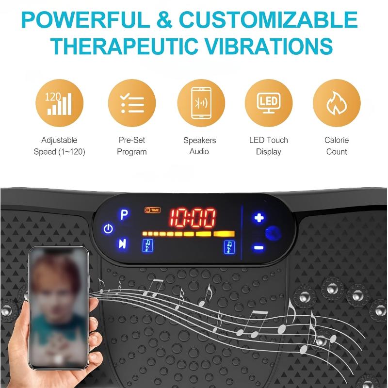 Vibration Plate Exercise Machine, Waver Vibration Plate, Home Fitness Full Body Shaker Exercise Machine, Vibration Board Equipment For Lymphatic Drainage, Gym Set Women Men Ab Leg Step Workout Platform, Without Battery