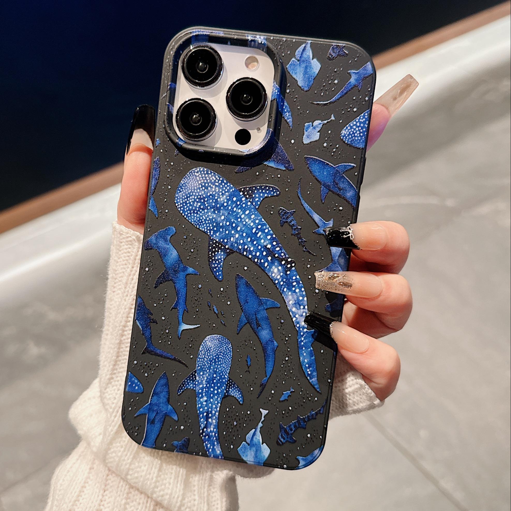 Dolphin Pattern Phone Case, Decorative Phone Protector Cover, Phone Accessories Compatible with iPhone 11 12 13 14 15 Pro Max 15 Plus, Casing