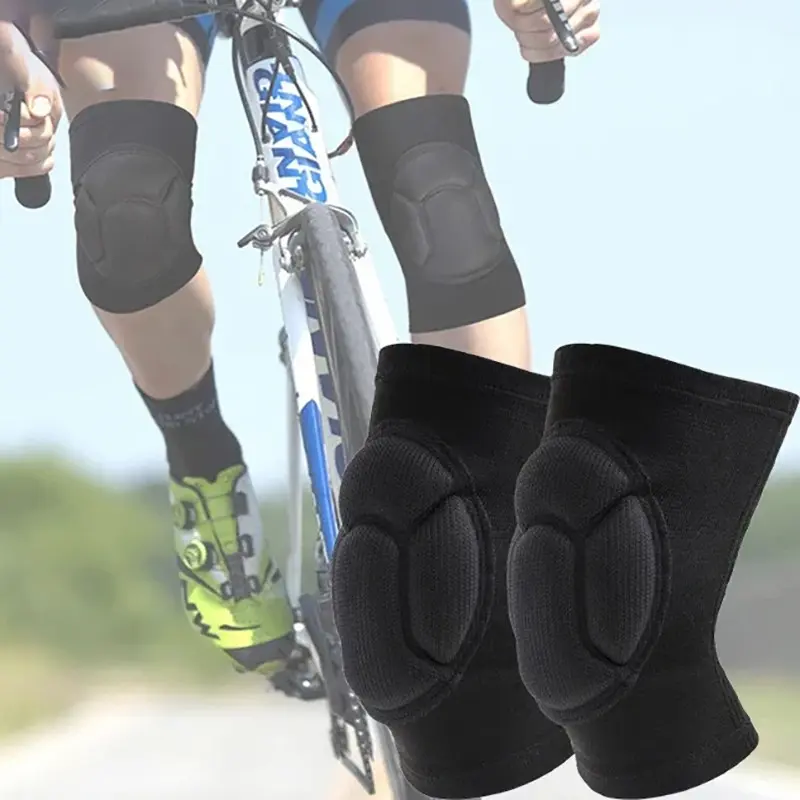 Thick EVA Padded Knee Pads for Men Women, Shock-Absorbing Compression Knee Sleeves, Breathable Anti-Slip Design for Sports, Ideal for Volleyball Cycling Skateboarding