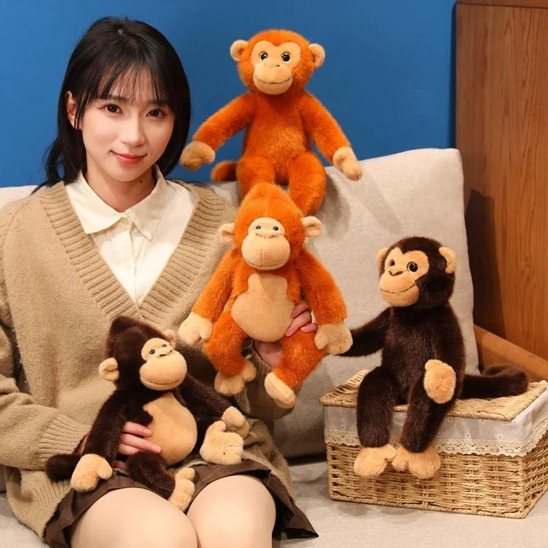 Soft Golden Monkey Stuffed Plush Doll Adorable Cartoon Animal Pillow Kids Holiday Gift