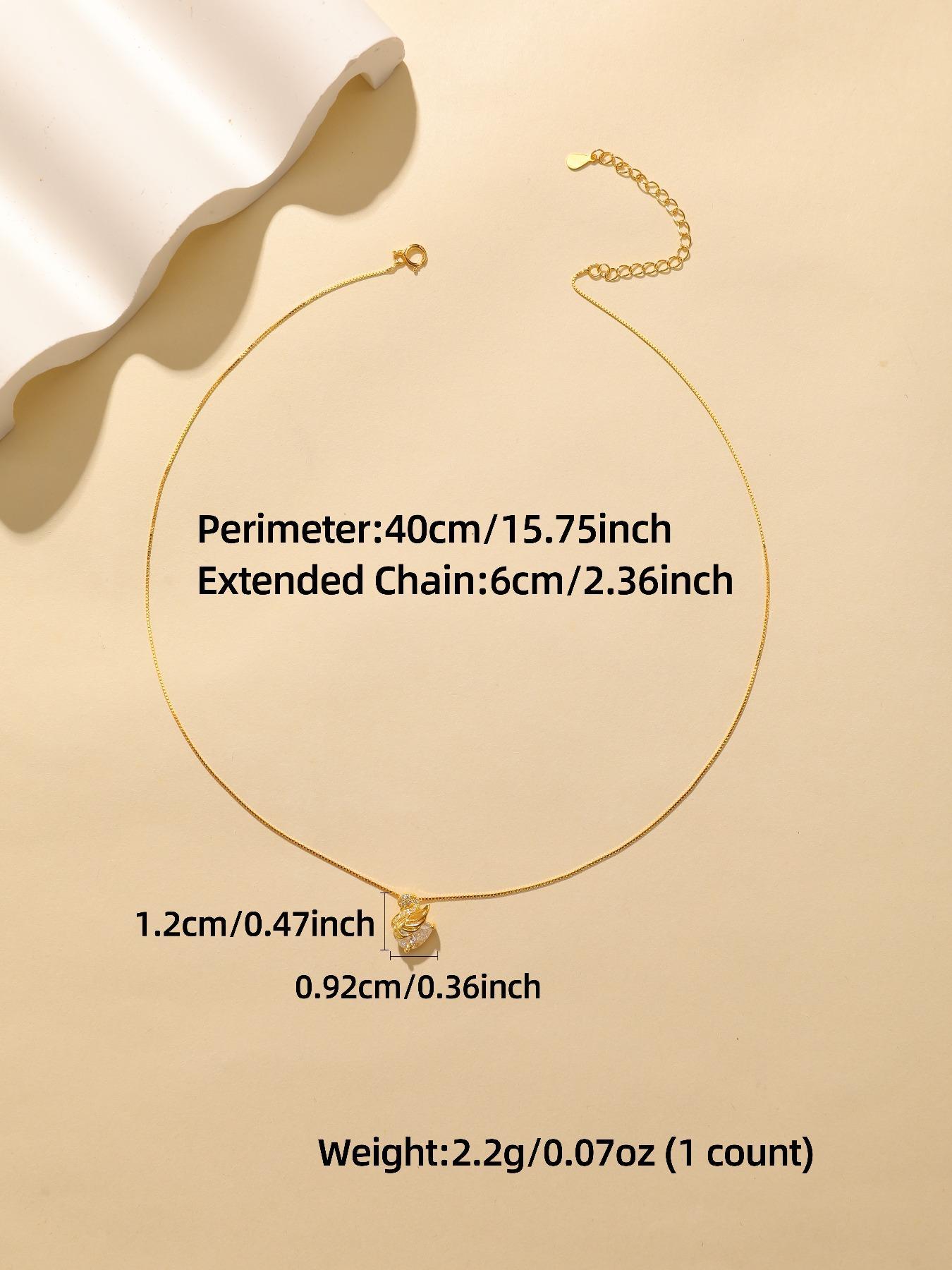 S925 Sterling Silver Swan Design Pendant Necklace for Women & Girls, Artificial Zircon Decor Necklace, Fashion Jewelry for Party, Daily Decor, Trendy All-match & Exquisite Jewelry for Birthday Gift, Daily Wear Necklace