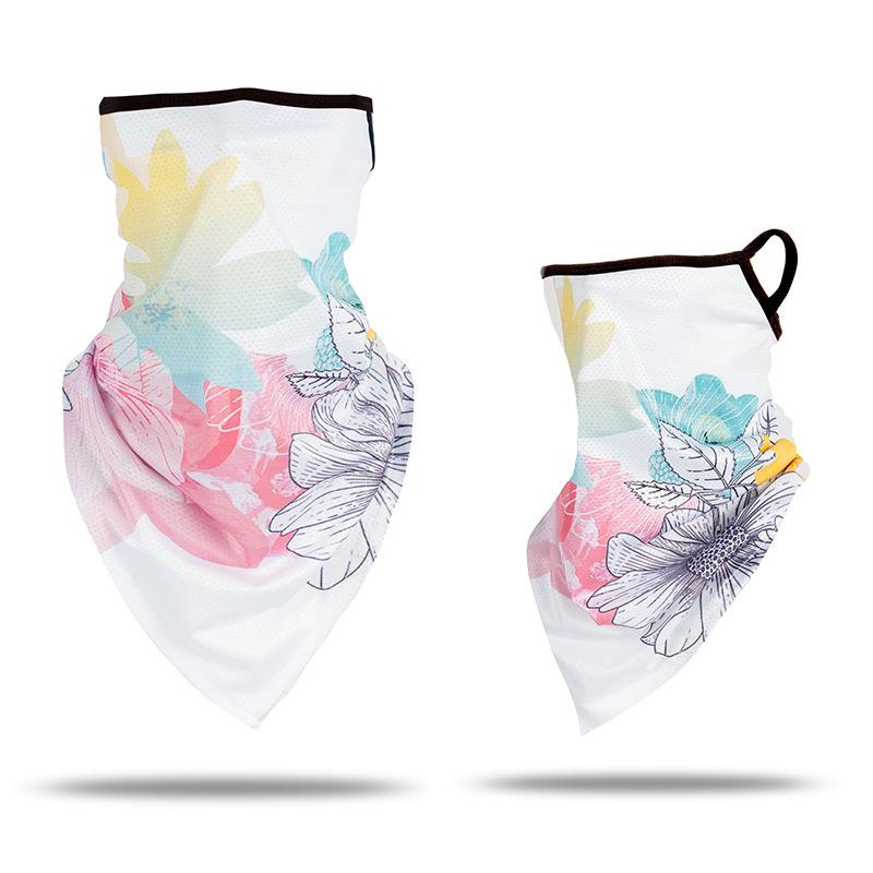 Ice silk ear mask triangular towel neck cover mesh sun protection outdoor cycling fishing windproof scarf men's and women's face towels summer Warm Compression Knee