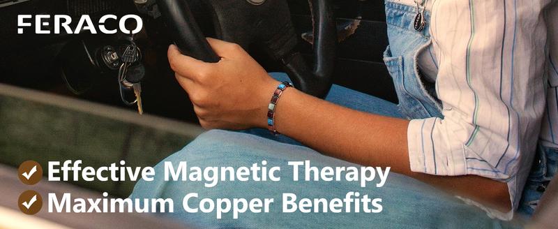 Jecanori Copper Bracelet for Women f, Pure Copper Magnetic  Bracelets with 3800 Gauss,Natural Turquoise Gifts for Women,Size Adjustable