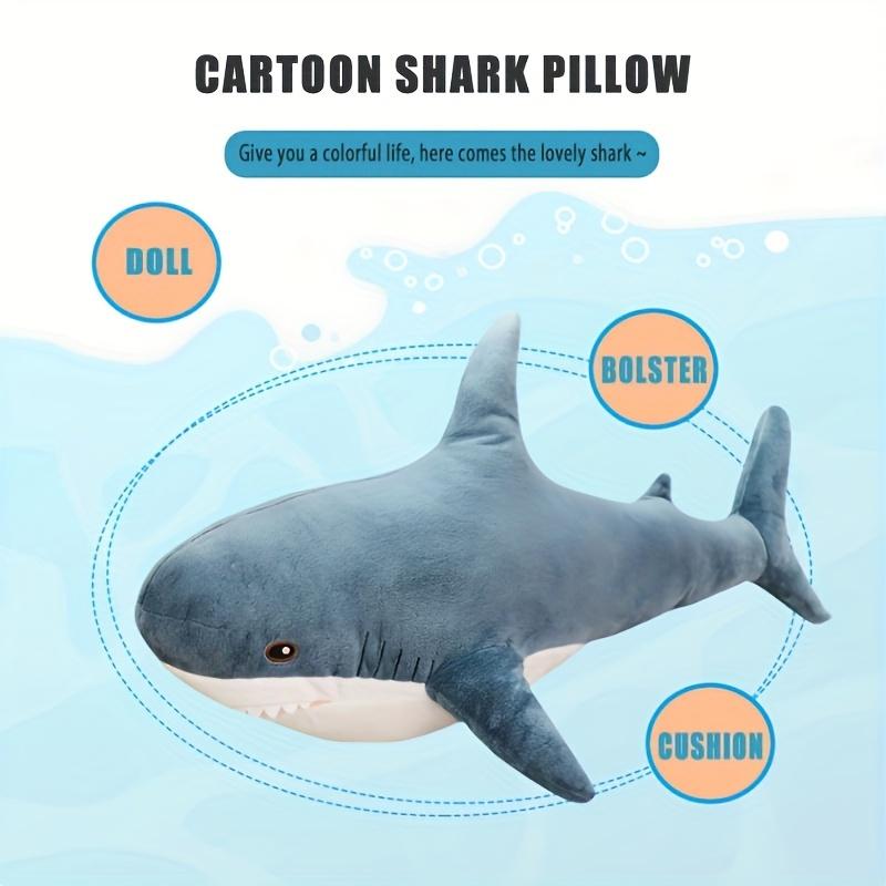 40/58cm Big Soft Simulation Cute Shark Plush Toy Kawaii Stuffed Kids Children Boys Girls Lovely Animal Pillow for Birthday Gifts