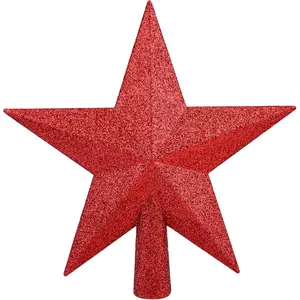 8 Inches Christmas  Crown Glitter  Decoration (Red)