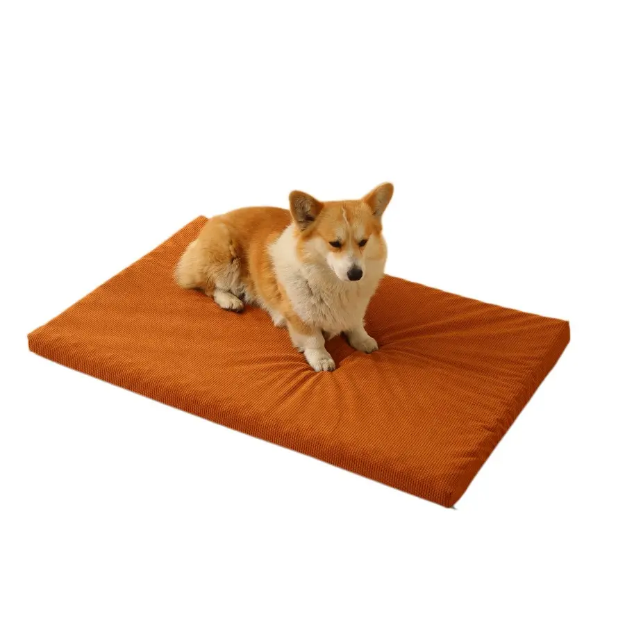 Stylish Dog Bed Mat Dog Crate Pad Mattress, Removable Machine Washable CoverWashable Zippered Cover, Fully padded, Non-slip Bottom, Firm Support Pet Crate Bed for Small to Large Dogs, Available all season (Greya, Brown, 41.3*27.5IN)