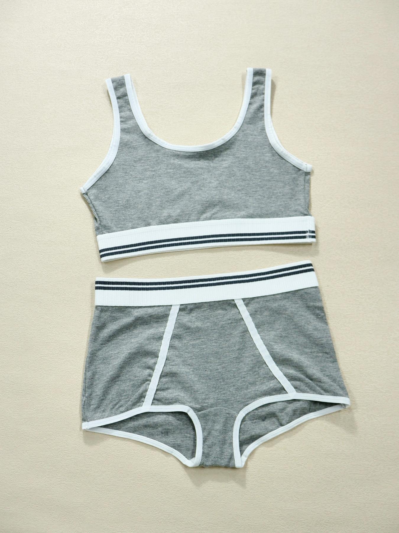 Women's Solid Wireless Bra & High Waist Panty Set, Basic Breathable Comfortable Lingerie Set for Daily Wear, Underwear Set for All Seasons, Women's Underwear Set, Casual Soft Panties