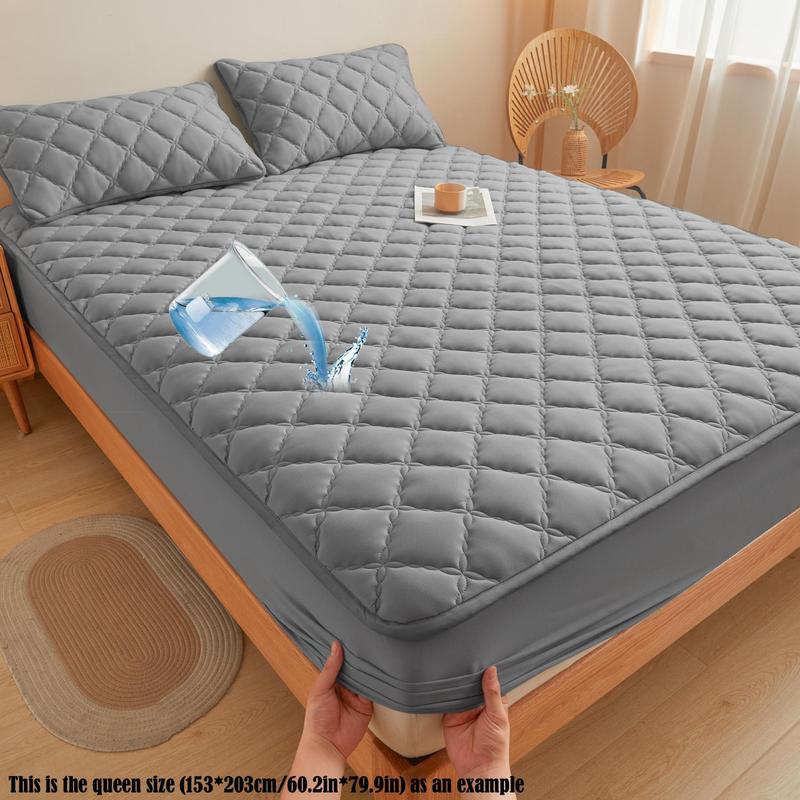 Waterproof Quilted Mattress Cover, 1 Count Soft Comfortable Breathable Mattress Protector, Bedding Supplies for Bedroom, Guest Room, Apartment, School