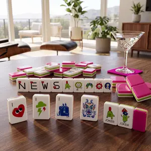 160pcs Heart & Monster Pattern American Mahjong Set, Premium Acrylic Hand Play Tiles, Home Game Kit, Perfect Gift for Mahjong Lovers