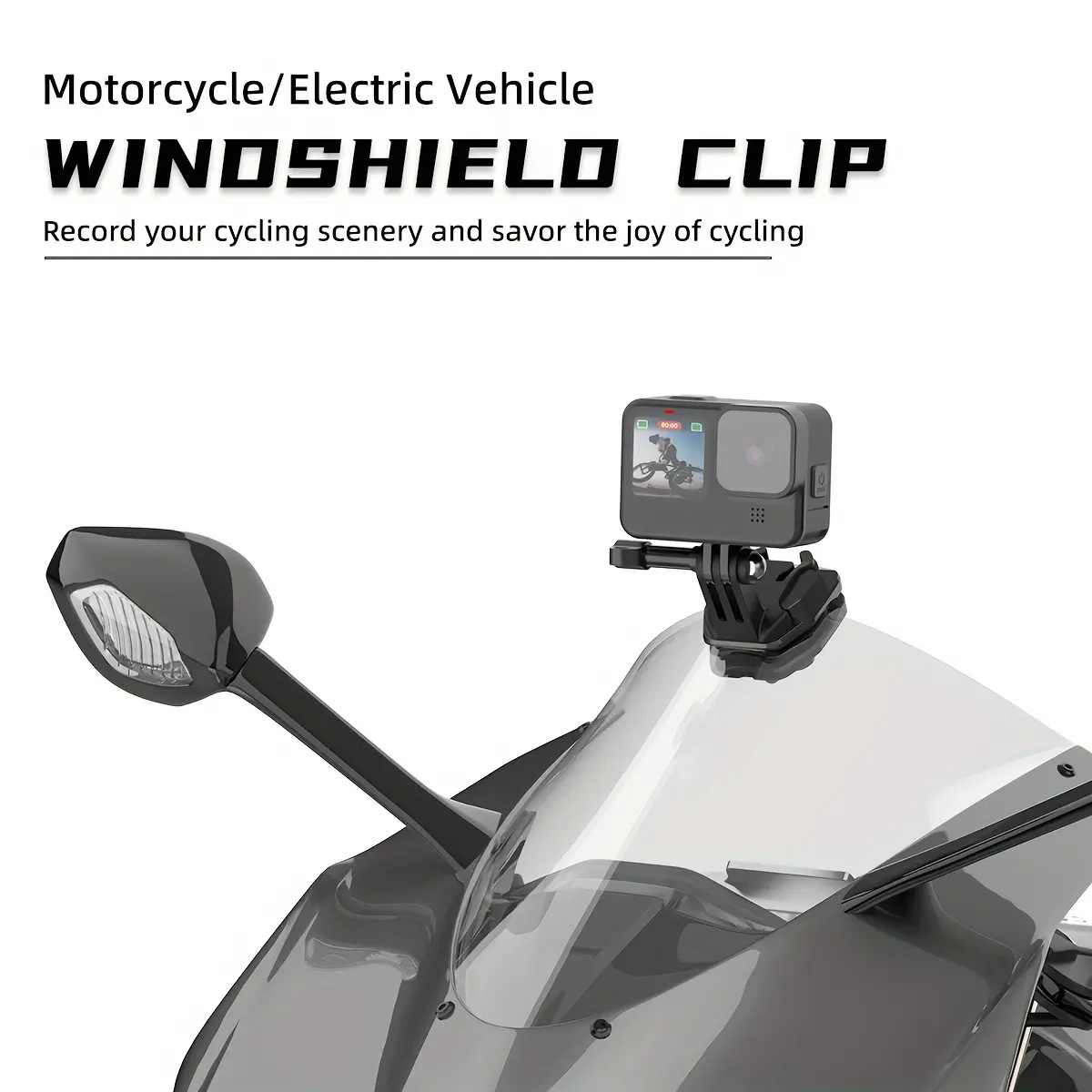 Motorcycle Windshield Mounting Clip Aluminum Bracket for GoPro Hero 12 11 10 9 Insta360 X3 DJI Action 3 Action Camera Accessories
