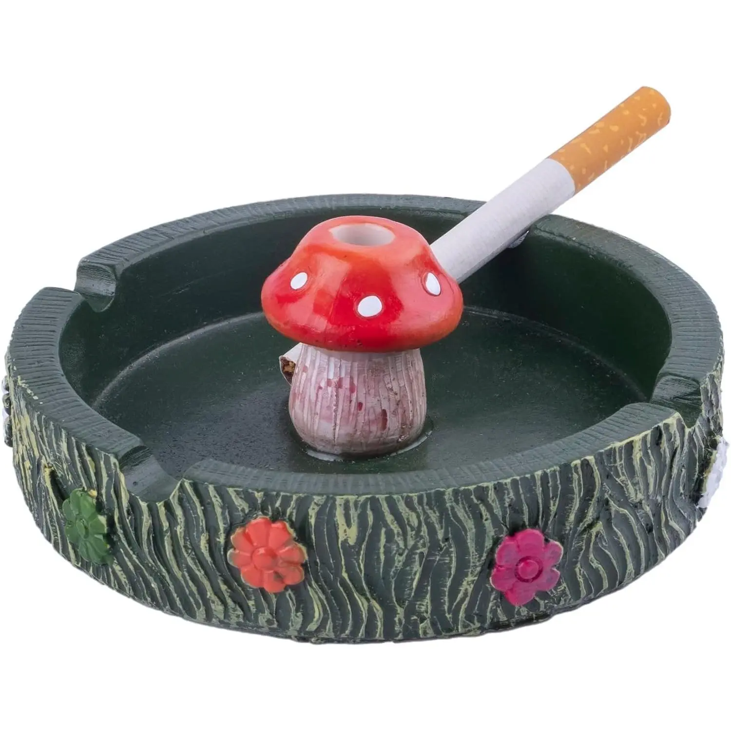 Cute Green Mushroom Resin Ashtray, Cool Cigarette Ashtray for Home Office Decor, Unique Fantasy Ornament GiftGift