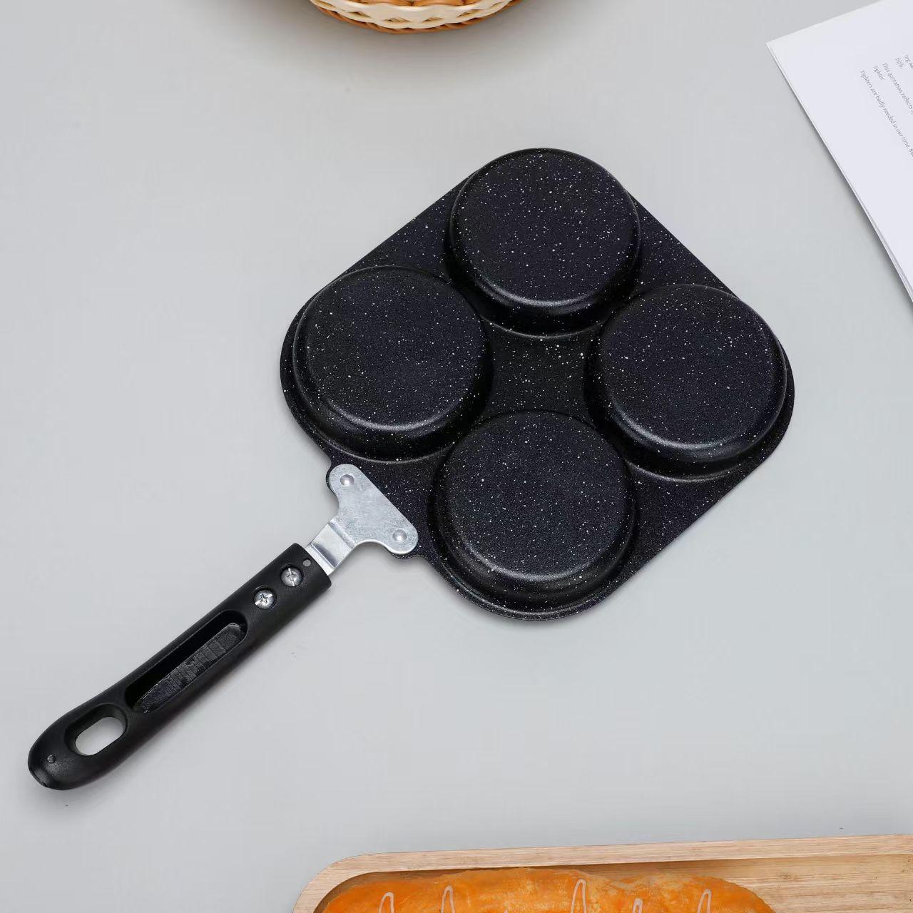 Non-stick Egg Frying Pan, 1 Count Multi-grid Egg Burger Pan with Handle, Multifunctional Frying Pan for Gas & Electric Stove, Nonstick Griddle Cookware, Mr Omelet Pan, Nonstick Cooking Tools