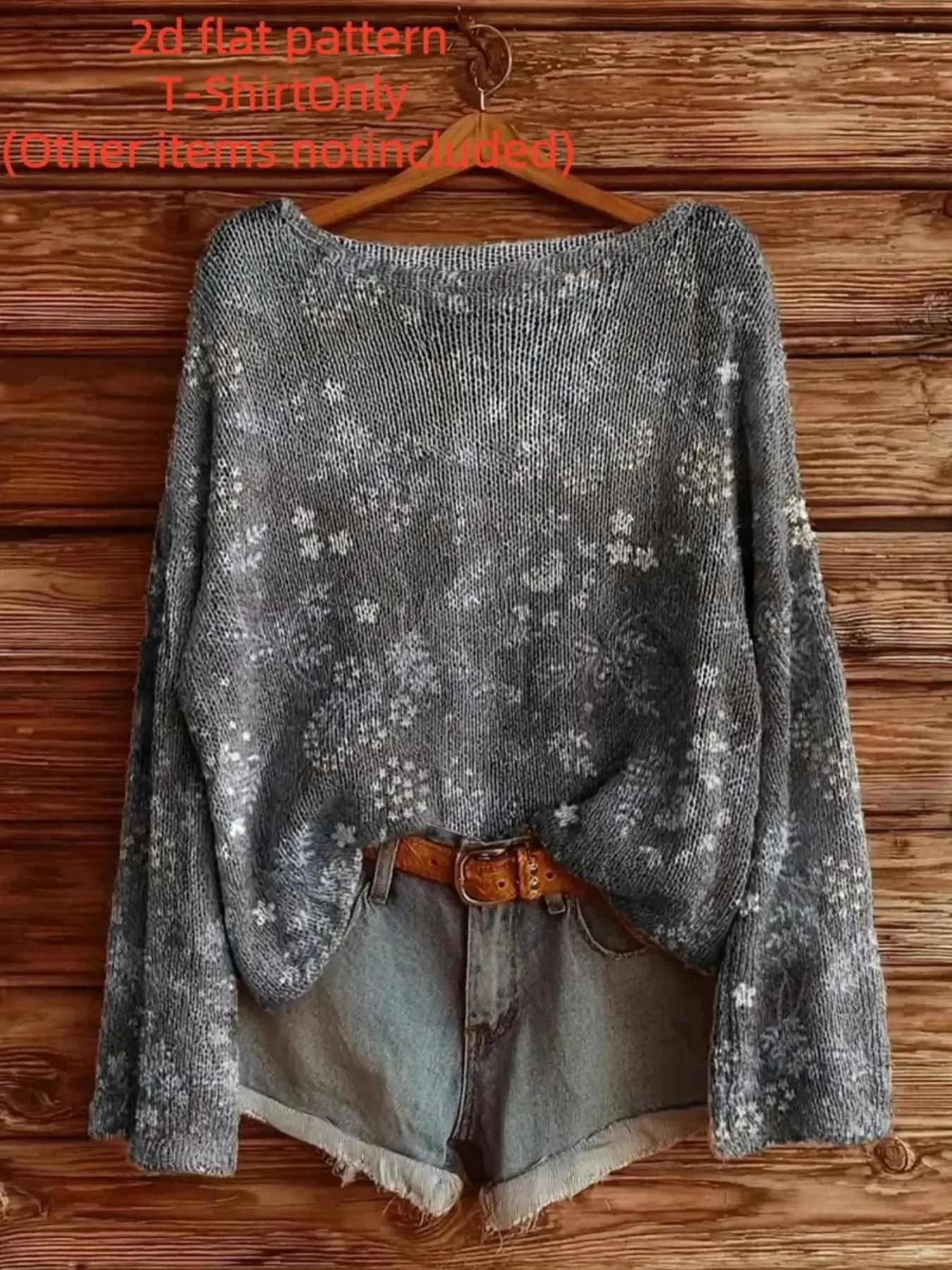 Women's Long Sleeve Top, Floral Pattern All over print Digital Print, Fashionable Casual Fall Winter Clothing, Trendy Ladies' Shirt, 2D Flat Design