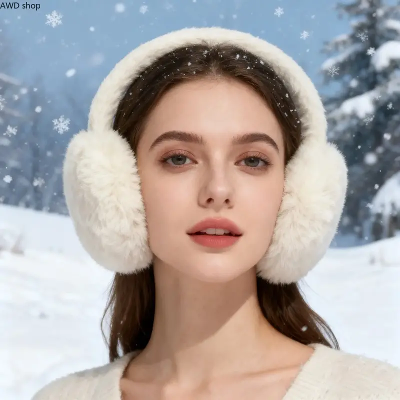 Women Foldable Fleece Winter Earmuffs, Soft Polyester Stretchy Ear Warmers, Cozy Cold Weather Head Accessory, Lightweight Outdoor Thermal Gear for Skiing, Walking & Daily Commute, Thoughtful Winter Holiday Gift