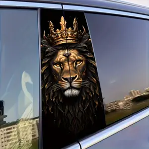 Two Lion King Vinyl Car Decals That Are Easy to Apply And Remove, Durable B-Pillar Protective Film Suitable for Glass, Metal, And Plastic Surfaces, Made of PVC Material, Fun And Creative Car Stickers