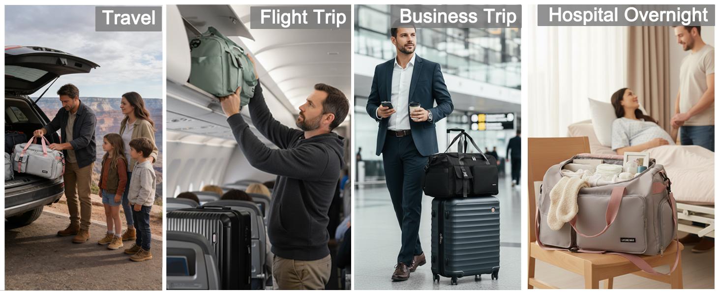 Gym Duffle Bag for Women Men, Sports Backpack with Wet & Shoe Compartment, Fitness Overnight Weekender Bag for Yoga, Swim, Travel (Style B, Black)