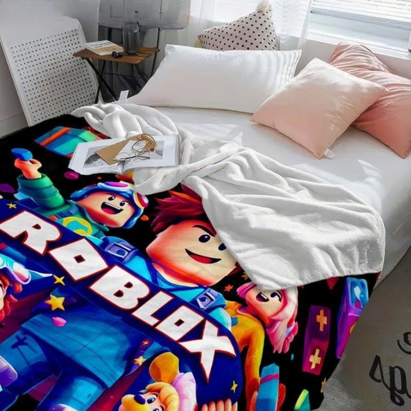 Roblox Flannel Blanket - Soft Skin-Friendly Breathable Warm Block Design for Bedroom Living Room Nap Halloween Christmas Gift Roblox Flannel Blanket - Soft Skin-Friendly Breathable Warm Block Design for Bedroom Living Room Nap Halloween Christmas Gift