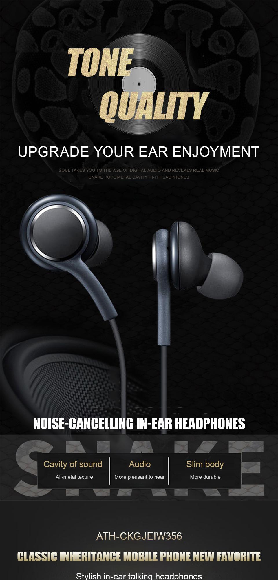 Type C Wired Earphone For S23 S21 S22 Ultra Plus 3.5 mm Earbuds Headphones A54 A34 A53 A53 Accessories