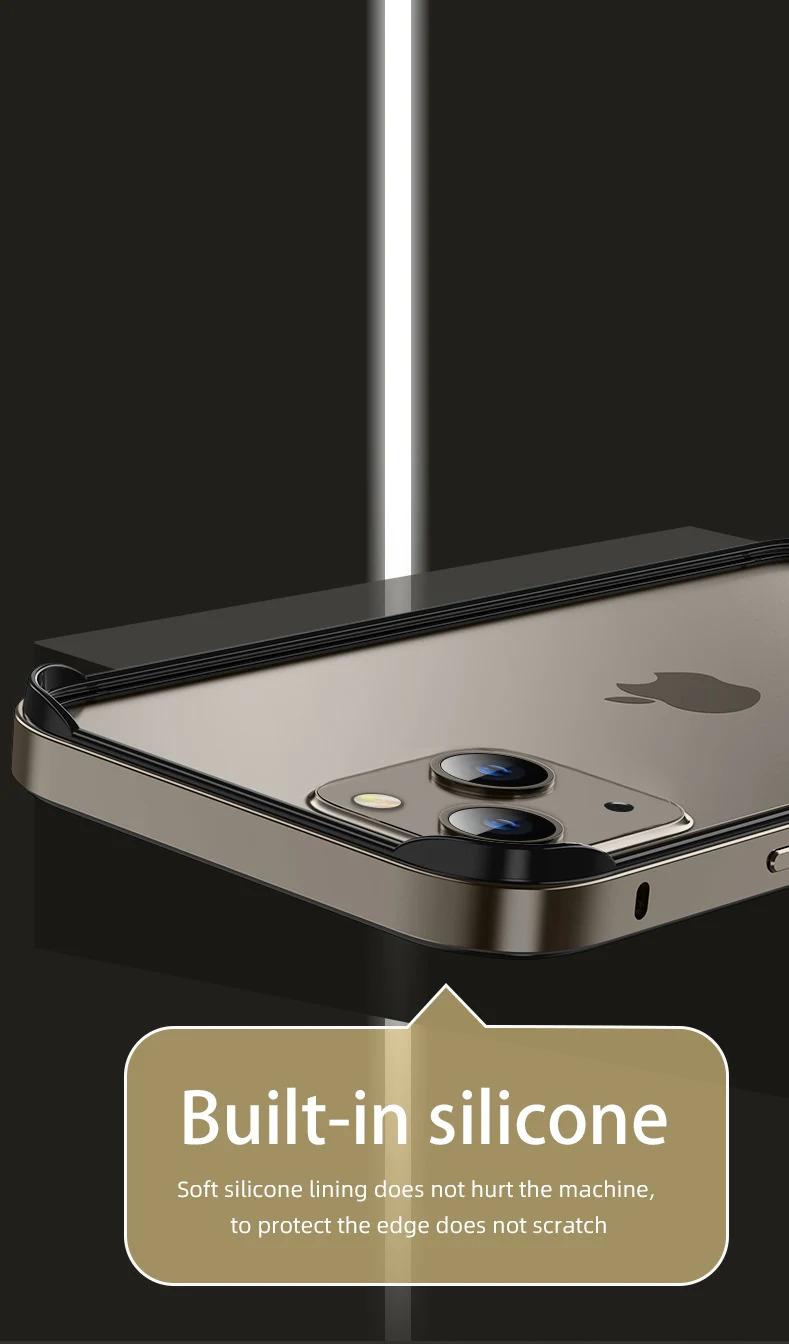 Luxury Silicone Frame Hybird Aluminum Bumper Case For iPhone 16 Pro Max 14 Plus 13 12 15 Pro Max Accessories