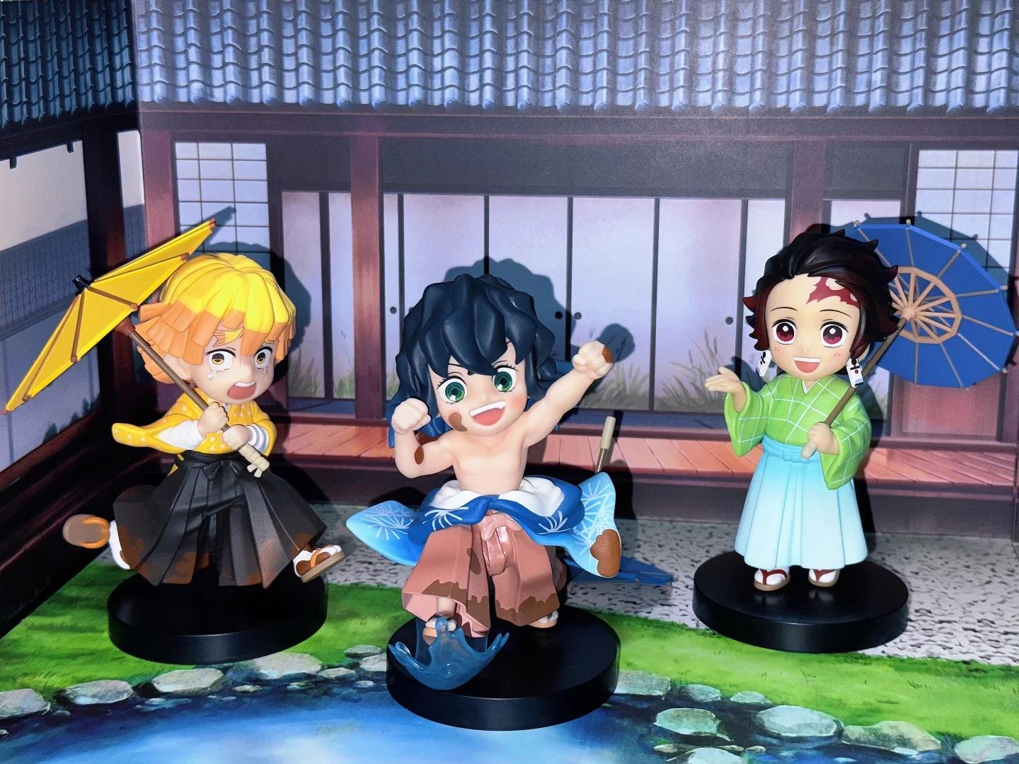 New Anime Figure Demon Slayer Figures Kimetsu No Yaiba Doll Plum Rain Series Blind Box Figurine Warrior Action Figure Model Toys