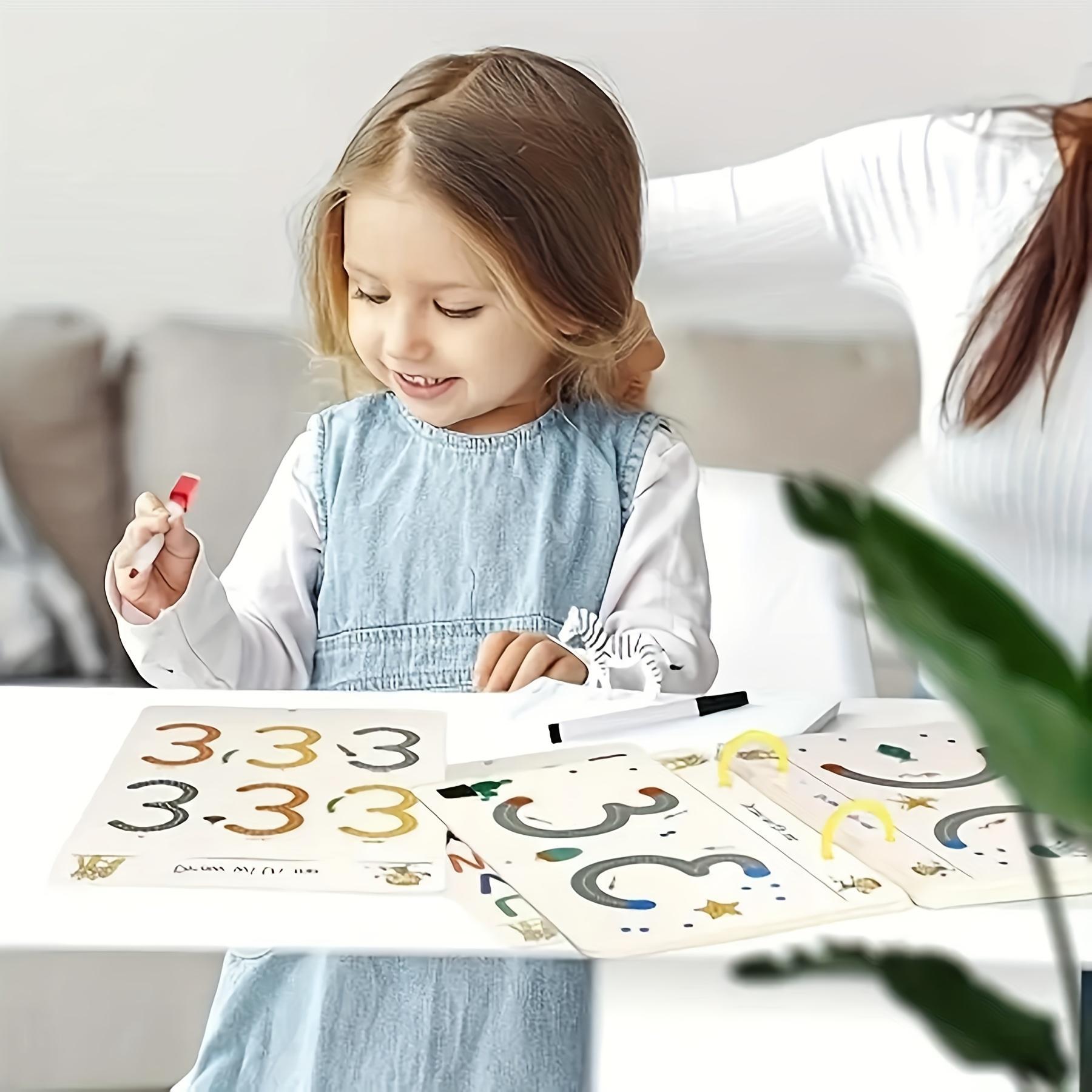 32-Page Reusable Educational Workbook for Kids, Erasable Writing Practice Board, Durable Paper for 3-6 Years Old Skill Development, Learning Tool, Visual Learning Tools