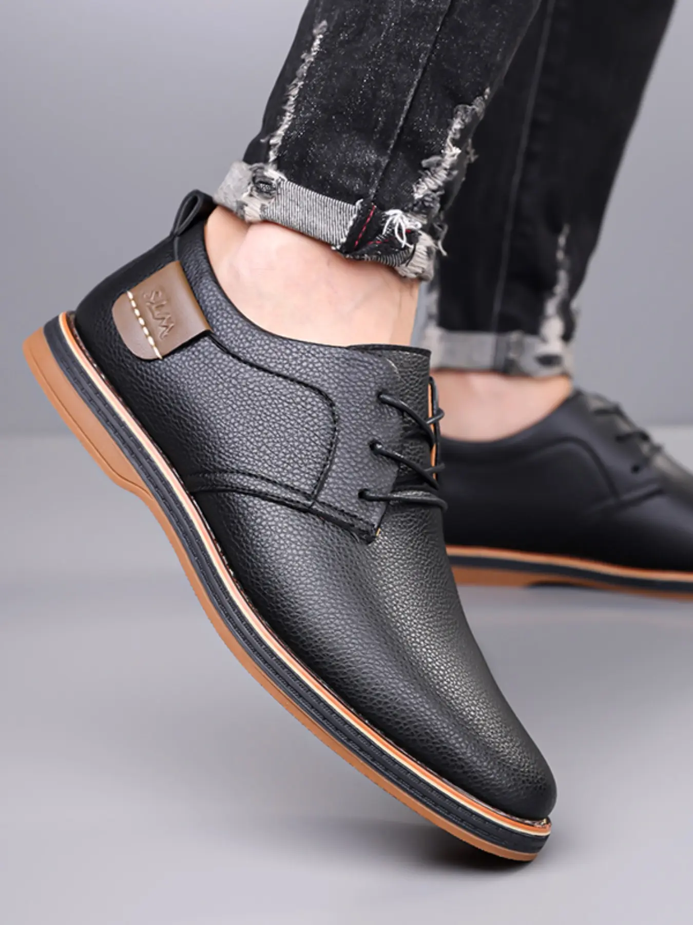 Men's Large Size Business Casual Shoes, Walking Shoes, Walking Trainers, Spring & Fall Fashion, Simple Style, Daily Commute, Comfortable and Stylish Rubber Footwear
