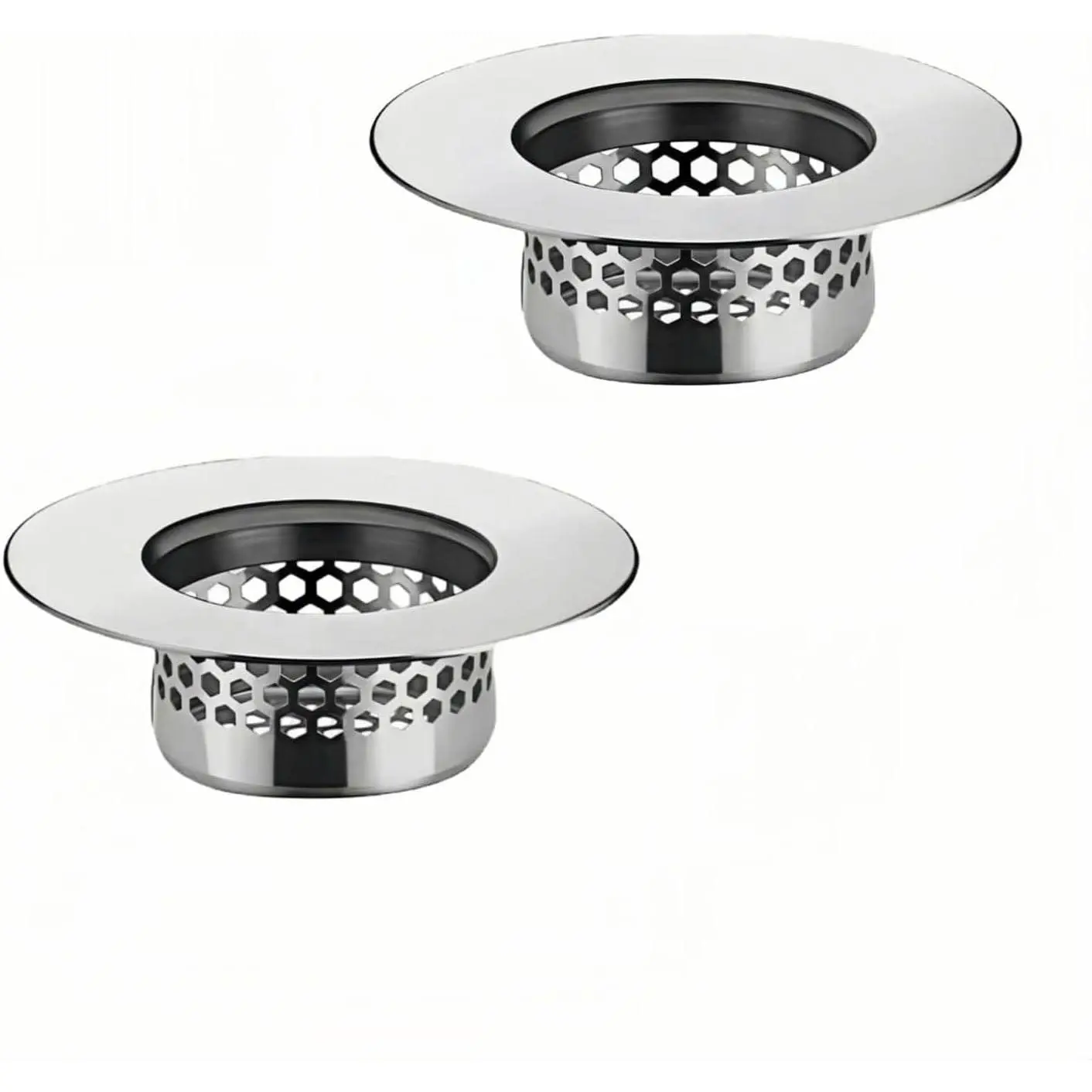 Bathroom Sink & Bathtub Drain Filter Strainer Set - 2 Pack Hair Catcher with  1.25-1.6 Inch Drain Cover for Shower, , RV Sink - Anti-Clog, Easy-Clean, Gap-Free Design