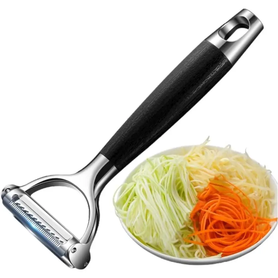 2-in-1 Julienne Peeler Vegetable Peeler for Kitchen | Versatility:Peeling and Shredding, Great for home cooks looking to make vegetable noodles, salad toppings or garnishes