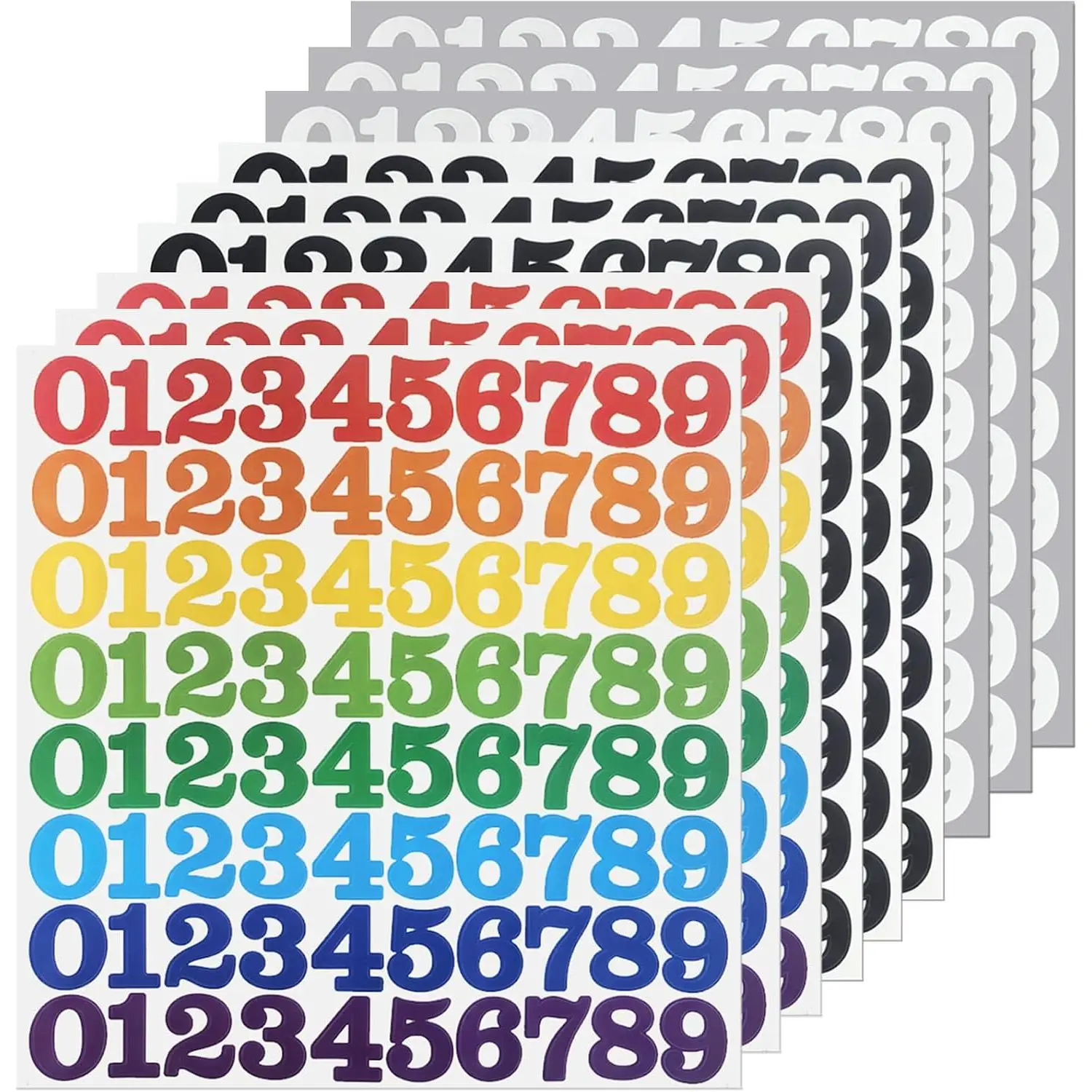 720 Numbers,1 Inch Self Adhesive Vinyl 0-9 Number  Sticker for File | Paper Work,Mailbox,Storage Box,Organizer,Black,White,Multicolor