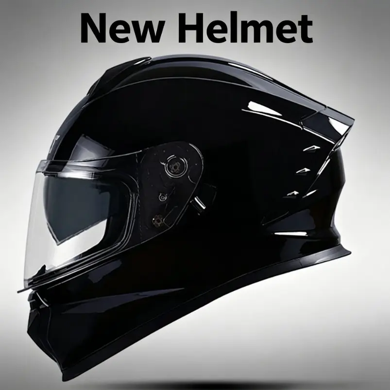 Dot3c Dual Certified Motorcycle Helmet, Full Coverage Street Bike Helmet, Anti-Cold, Unisex, Scooter Cruiser Retro Helmet