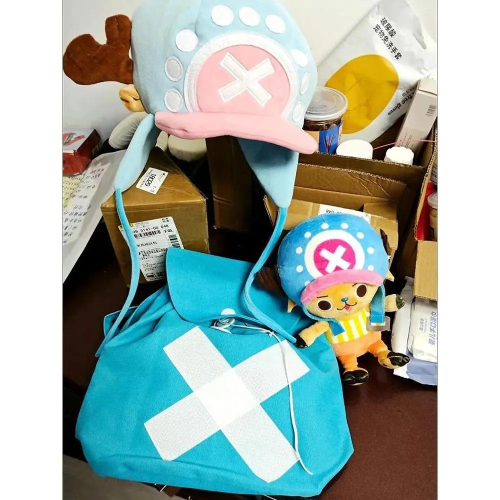 Hot Anime One Piece Canvas Bag Blue Backpack Tony Chopper Cosplay Cute School Shoulder Bags Large Capacity Bookbag Birthday Gift