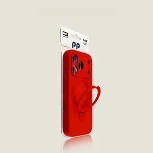 Fine-pore liquid skin-feel magnetic stand suitable for IP17promax phone case with AI integrated buttons for IP16