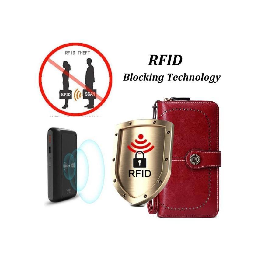 Women's Elegant Solid Color Long Wallet with Wrist Strap, RFID Blocking Zipper Closure, Large Capacity Multi-Functional Daily Purse