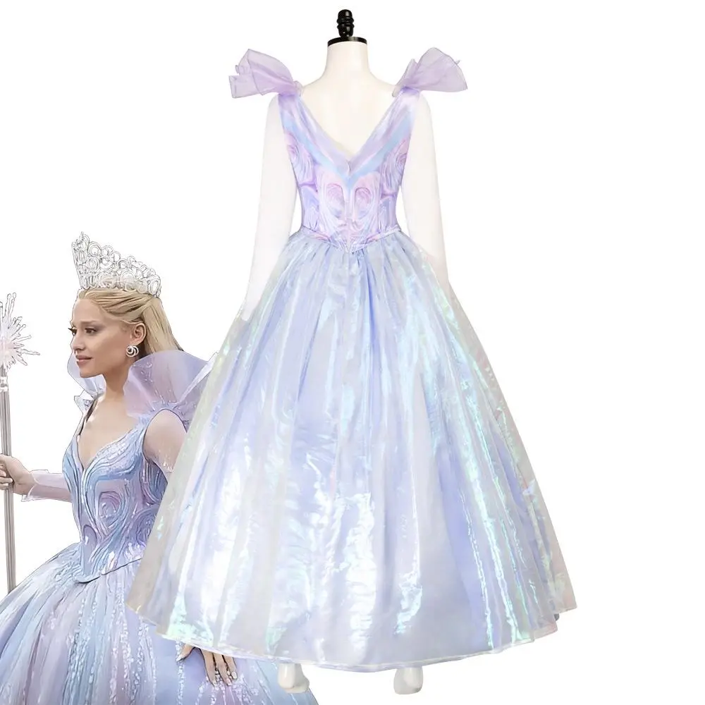 New Movie Wicked Glinda Cosplay Costume Witch Women Dress Princess Skirt Wedding Uniform Masquerade Carnival Clothes Outfit