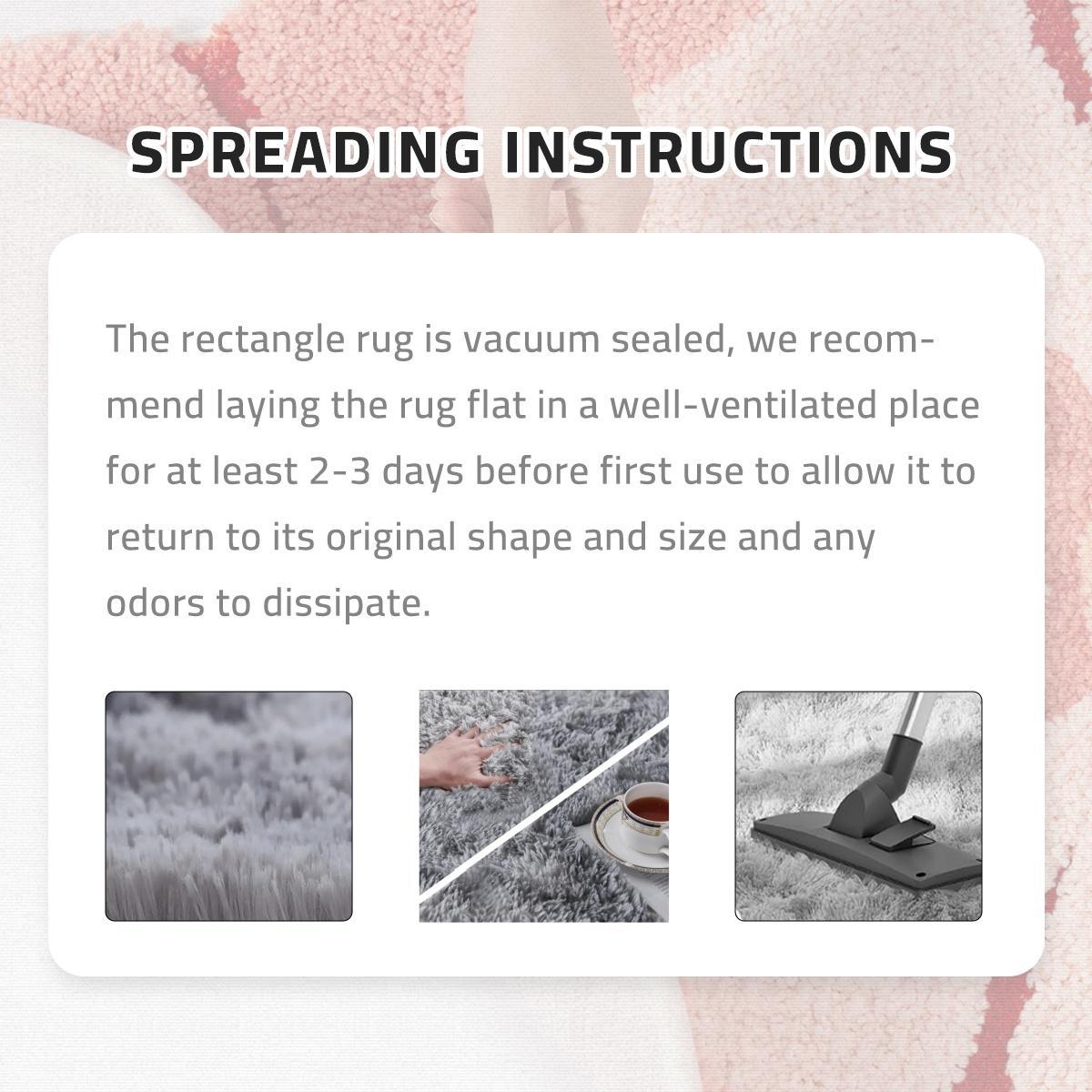 Minimalist Solid Fluffy Large Rug, Square Plush Mat with Non Slip Backing, Home Decorative Fluffy Area Rug for Living Room & Bedroom